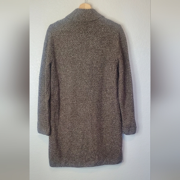 J Jill Melange Space Brown Duster Cardigan Tweed Kint Sweater Size Small Cotton - Picture 5 of 10